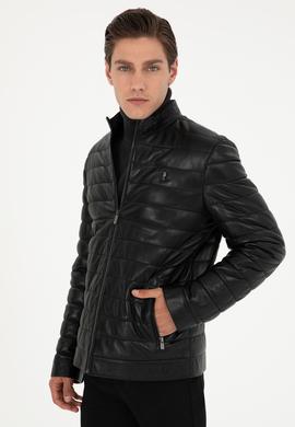 Erkek Siyah Deri Ceket - 50297160004