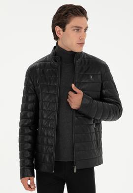 Erkek Siyah Deri Ceket - 50297160004