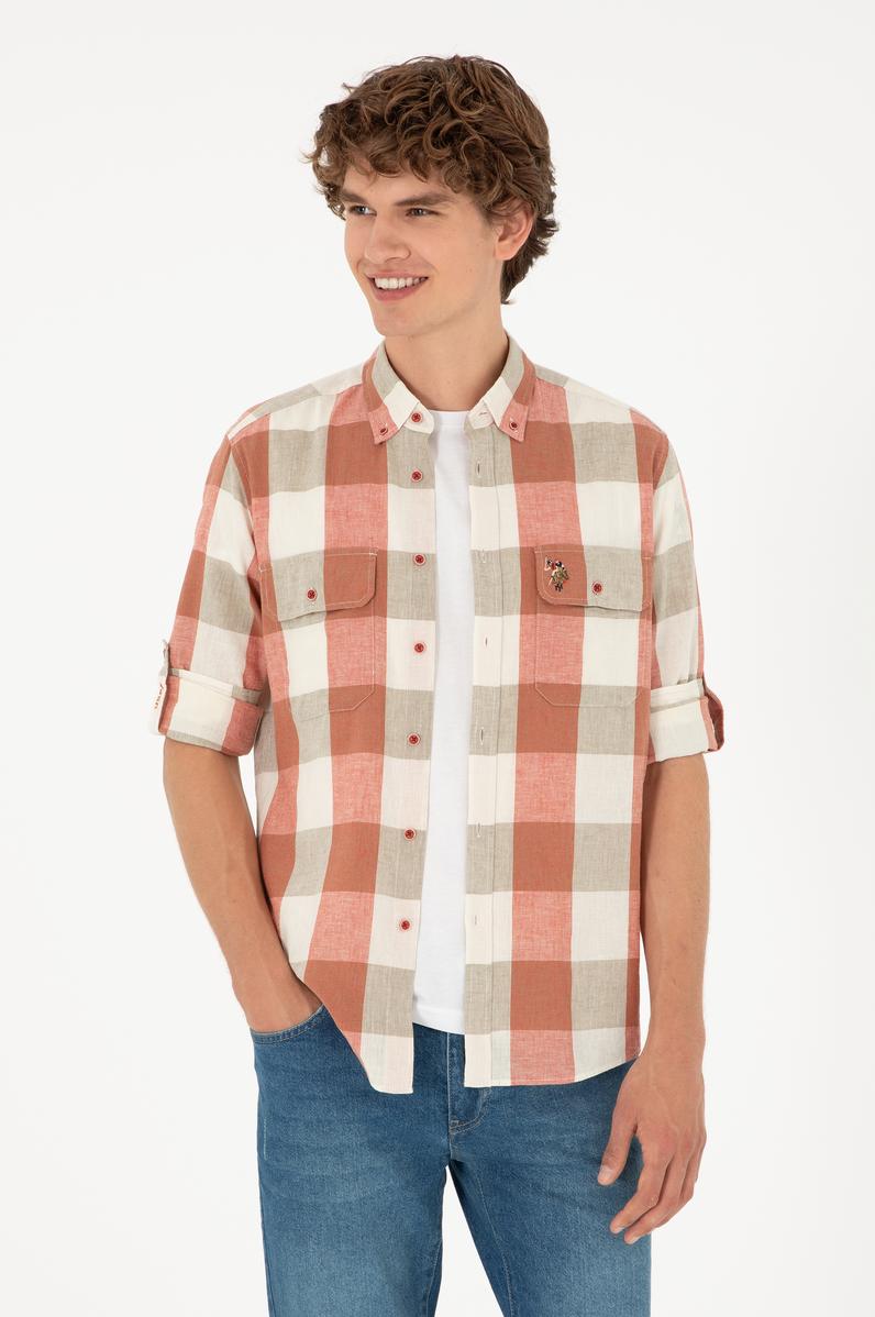 Erkek Pudra Uzun Kollu Gömlek