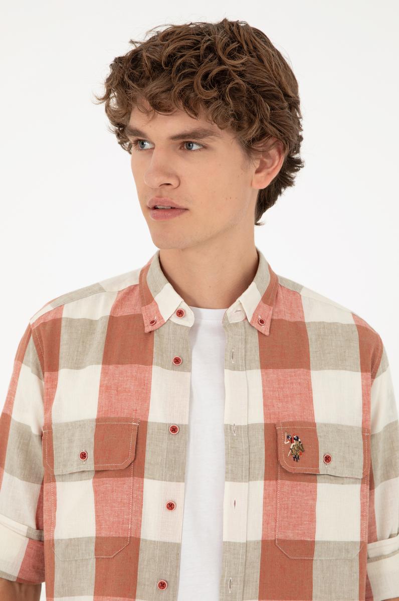 Erkek Pudra Uzun Kollu Gömlek