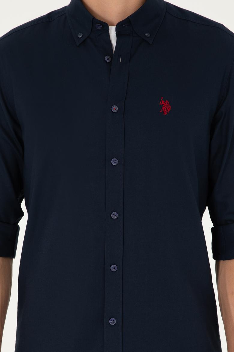 Erkek Lacivert Uzun Kollu Basic Gömlek - 50282601027