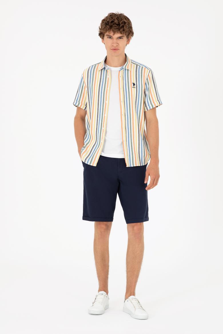 Erkek Lacivert Dokuma Şort