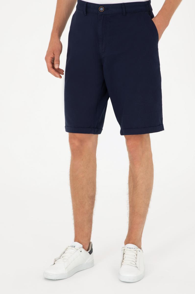 Erkek Lacivert Dokuma Şort