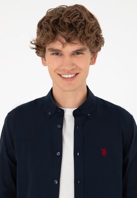 Erkek Lacivert Uzun Kollu Basic Gömlek - 50282601027