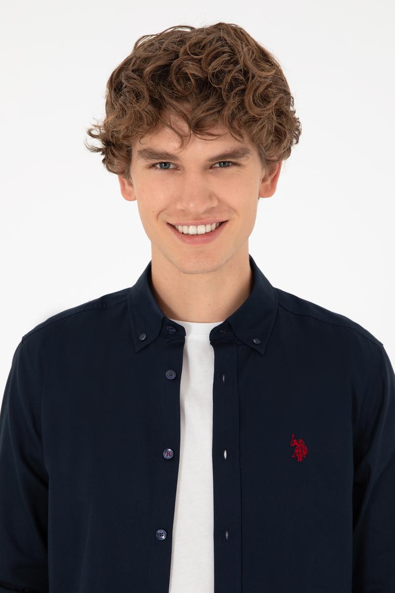 Erkek Lacivert Uzun Kollu Basic Gömlek - 50282601027