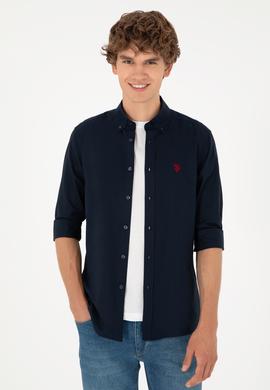 Erkek Lacivert Uzun Kollu Basic Gömlek - 50282601027