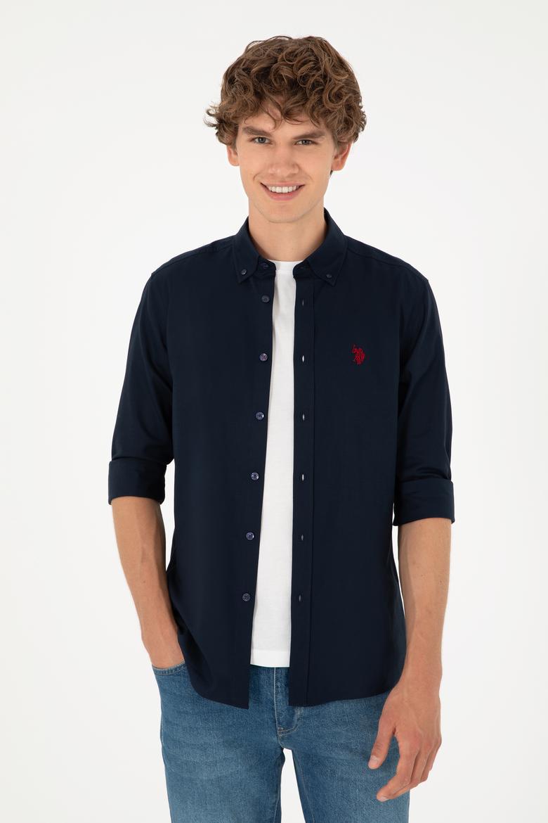 Erkek Lacivert Uzun Kollu Basic Gömlek - 50282601027