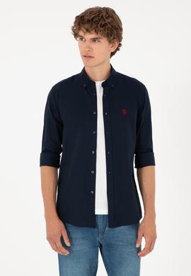 Erkek Lacivert Uzun Kollu Basic Gömlek - 50282601027