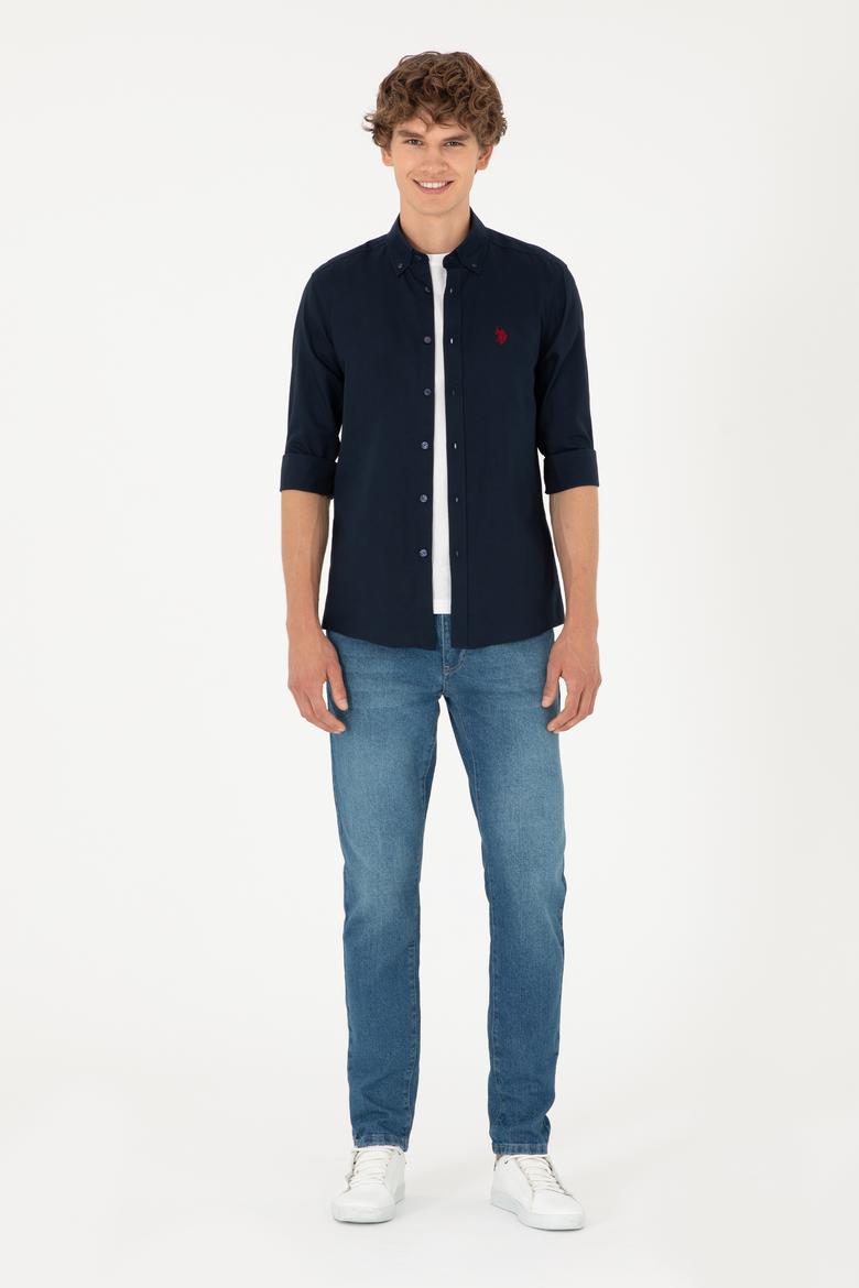 Erkek Lacivert Uzun Kollu Basic Gömlek - 50282601027