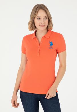 Kadın Nar Çiçeği Basic Polo Yaka Tişört - 50280063068