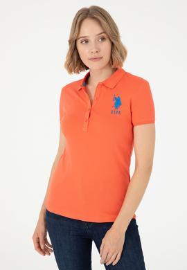 Kadın Nar Çiçeği Basic Polo Yaka Tişört - 50280063068