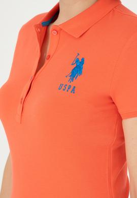 Kadın Nar Çiçeği Basic Polo Yaka Tişört - 50280063068