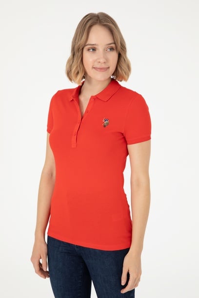 Kadın Kırmızı Polo Yaka Tişört