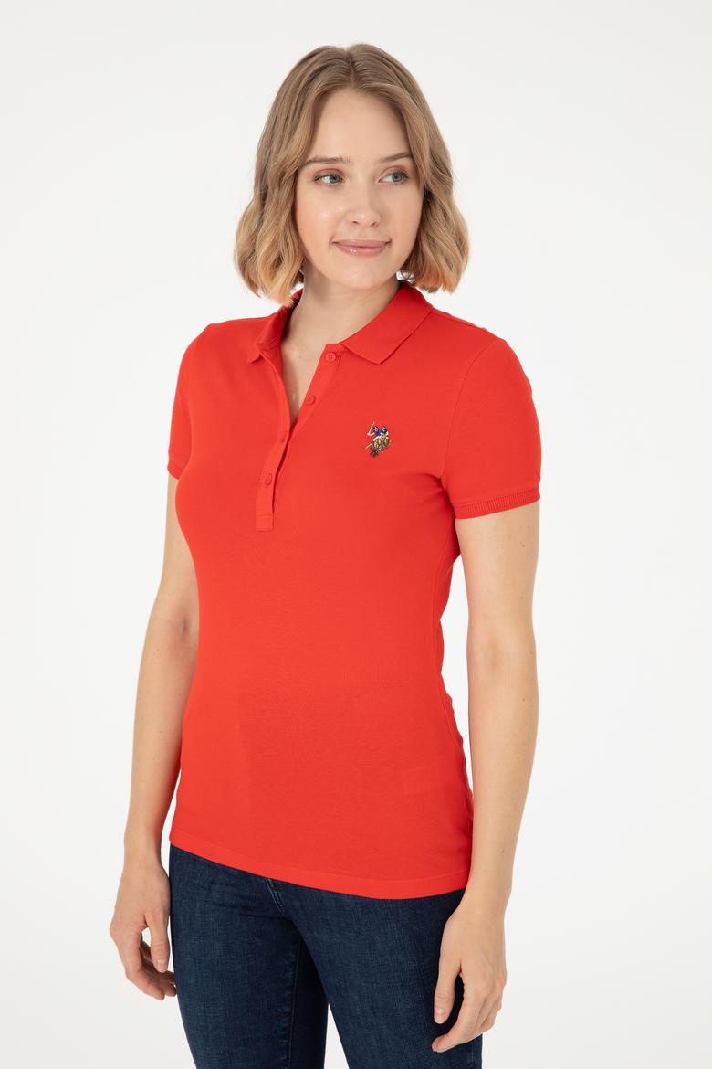 Kadın Kırmızı Polo Yaka Tişört - 50280067031