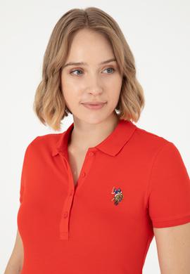 Kadın Kırmızı Polo Yaka Tişört - 50280067031