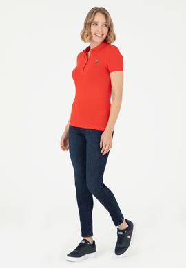 Kadın Kırmızı Polo Yaka Tişört - 50280067031
