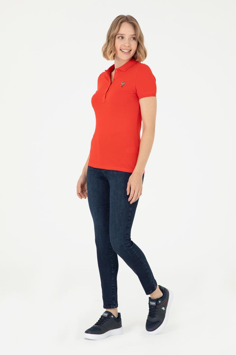 Kadın Kırmızı Polo Yaka Tişört - 50280067031