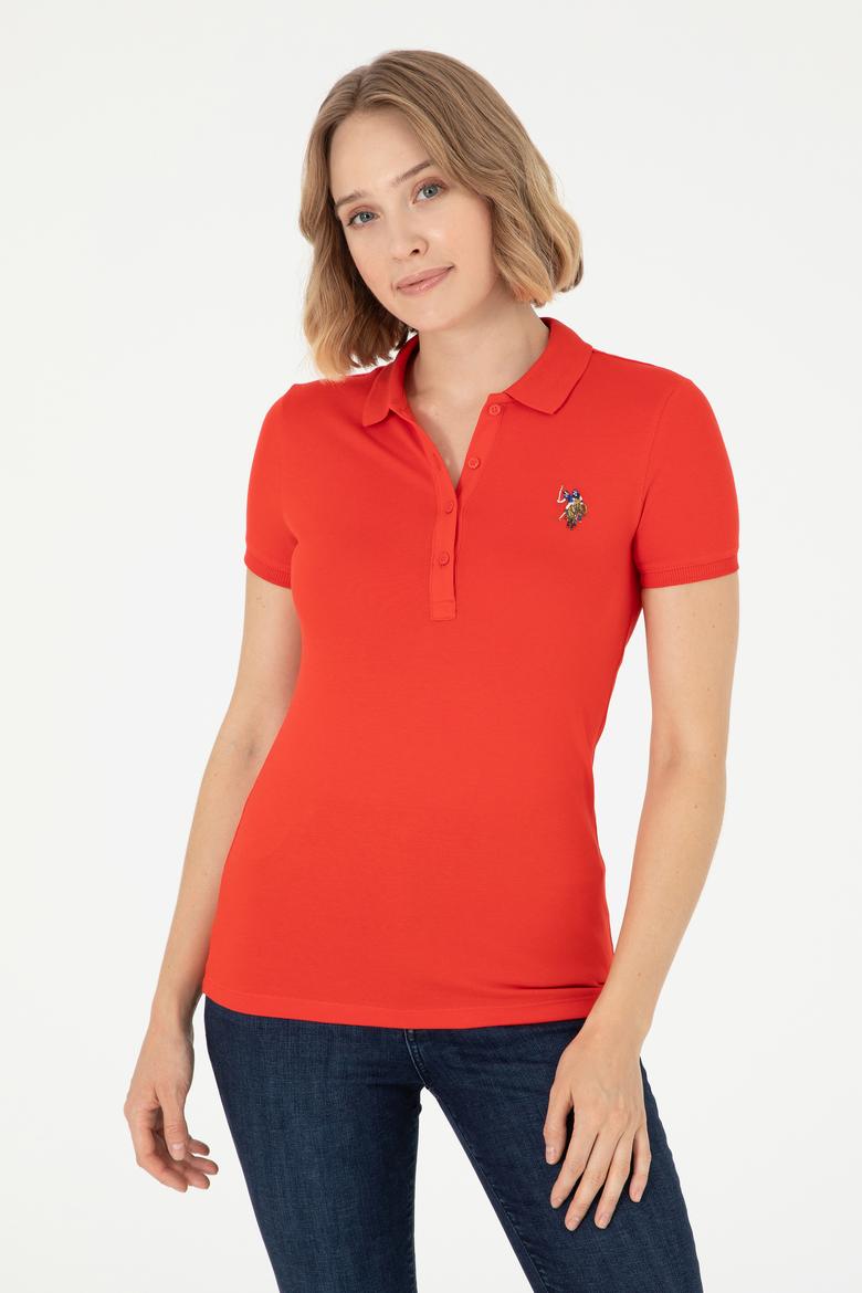 Kadın Kırmızı Polo Yaka Tişört