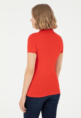 Kadın Kırmızı Polo Yaka Tişört - 50280067031