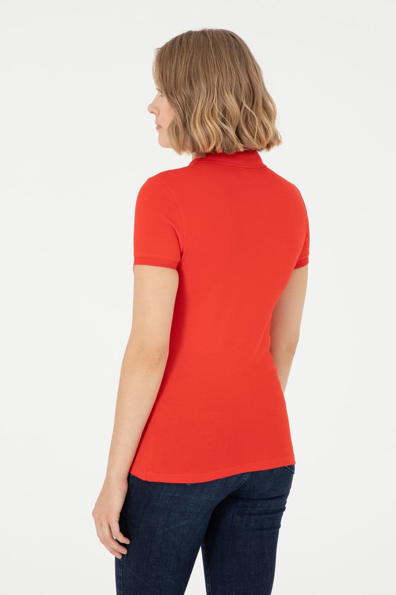 Kadın Kırmızı Polo Yaka Tişört - 50280067031