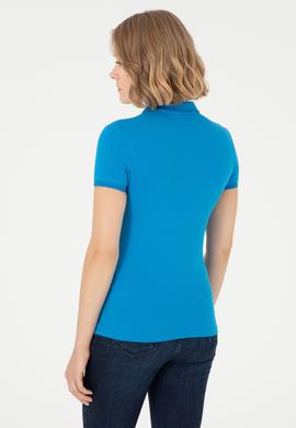 Kadın Saks Polo Yaka Tişört - 50280067111