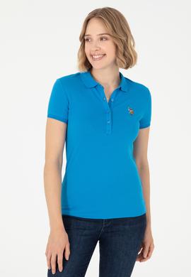 Kadın Saks Polo Yaka Tişört - 50280067111