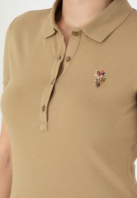 Kadın Haki Polo Yaka Tişört - 50280067079