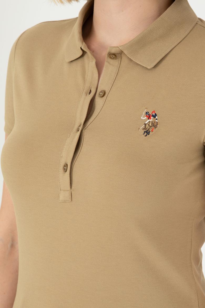 Kadın Haki Polo Yaka Tişört - 50280067079