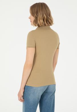 Kadın Haki Polo Yaka Tişört - 50280067079