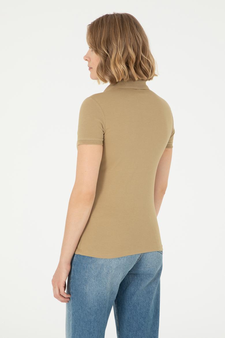 Kadın Haki Polo Yaka Tişört - 50280067079