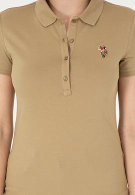 Kadın Haki Polo Yaka Tişört - 50280067079