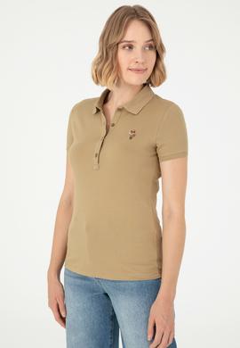 Kadın Haki Polo Yaka Tişört - 50280067079