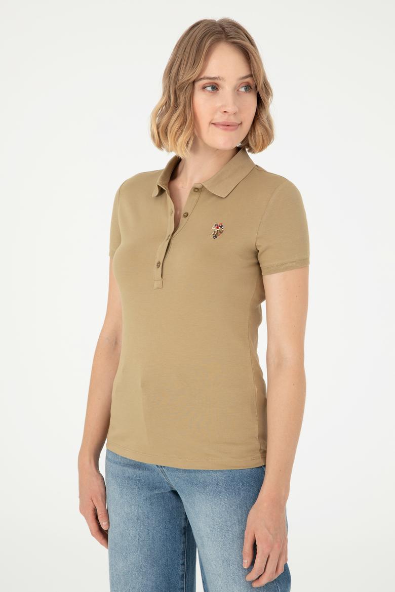 Kadın Haki Polo Yaka Tişört - 50280067079