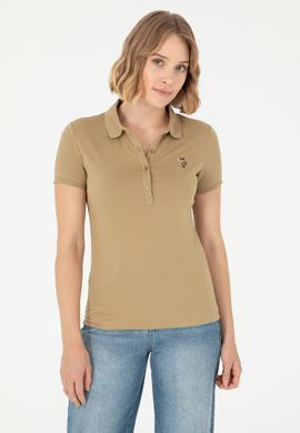 Kadın Haki Polo Yaka Tişört - 50280067079