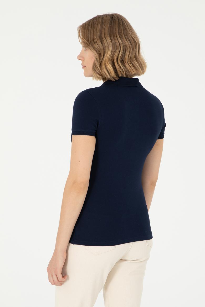 Kadın Lacivert Polo Yaka Tişört - 50280067015