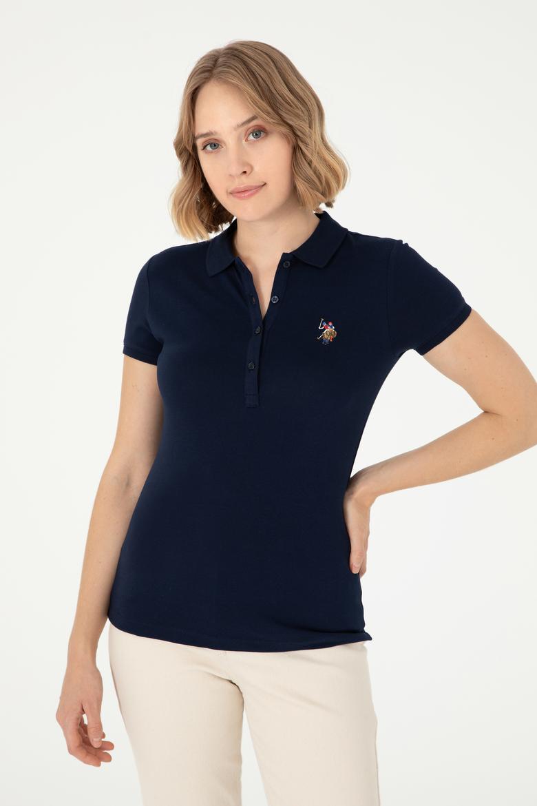 Kadın Lacivert Polo Yaka Tişört