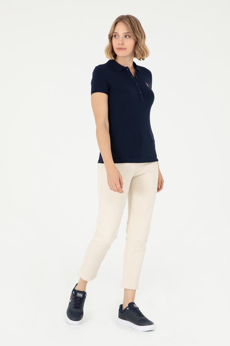 Kadın Lacivert Polo Yaka Tişört - 50280067015