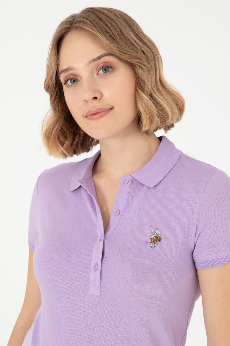 Kadın Lila Polo Yaka Tişört