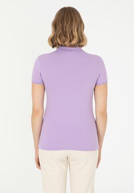 Kadın Lila Polo Yaka Tişört - 50280067053