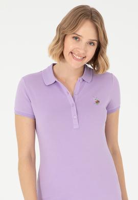 Kadın Lila Polo Yaka Tişört - 50280067053