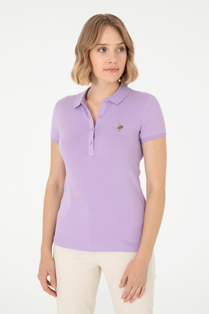 Kadın Lila Polo Yaka Tişört