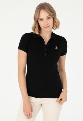 Kadın Siyah Polo Yaka Tişört - 50280067023