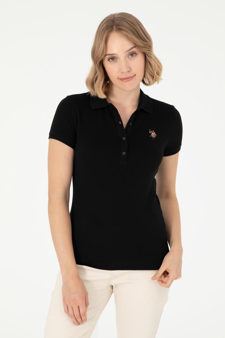 Kadın Siyah Polo Yaka Tişört