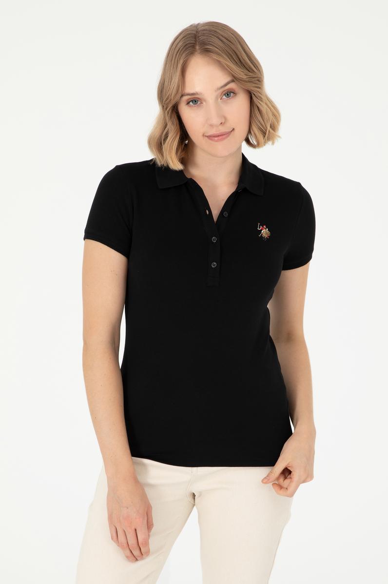 Kadın Siyah Polo Yaka Tişört