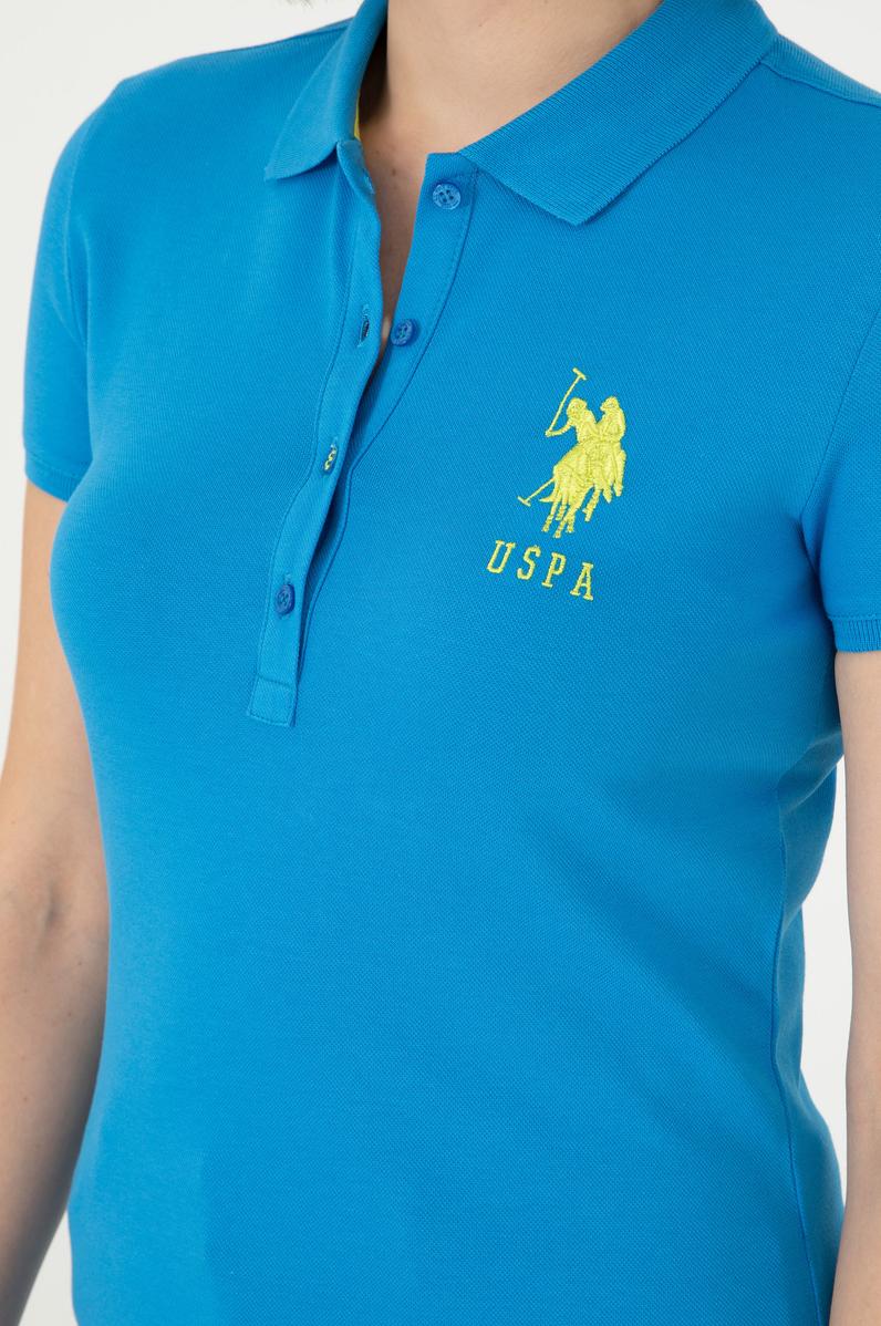 Kadın Saks Basic Polo Yaka Tişört