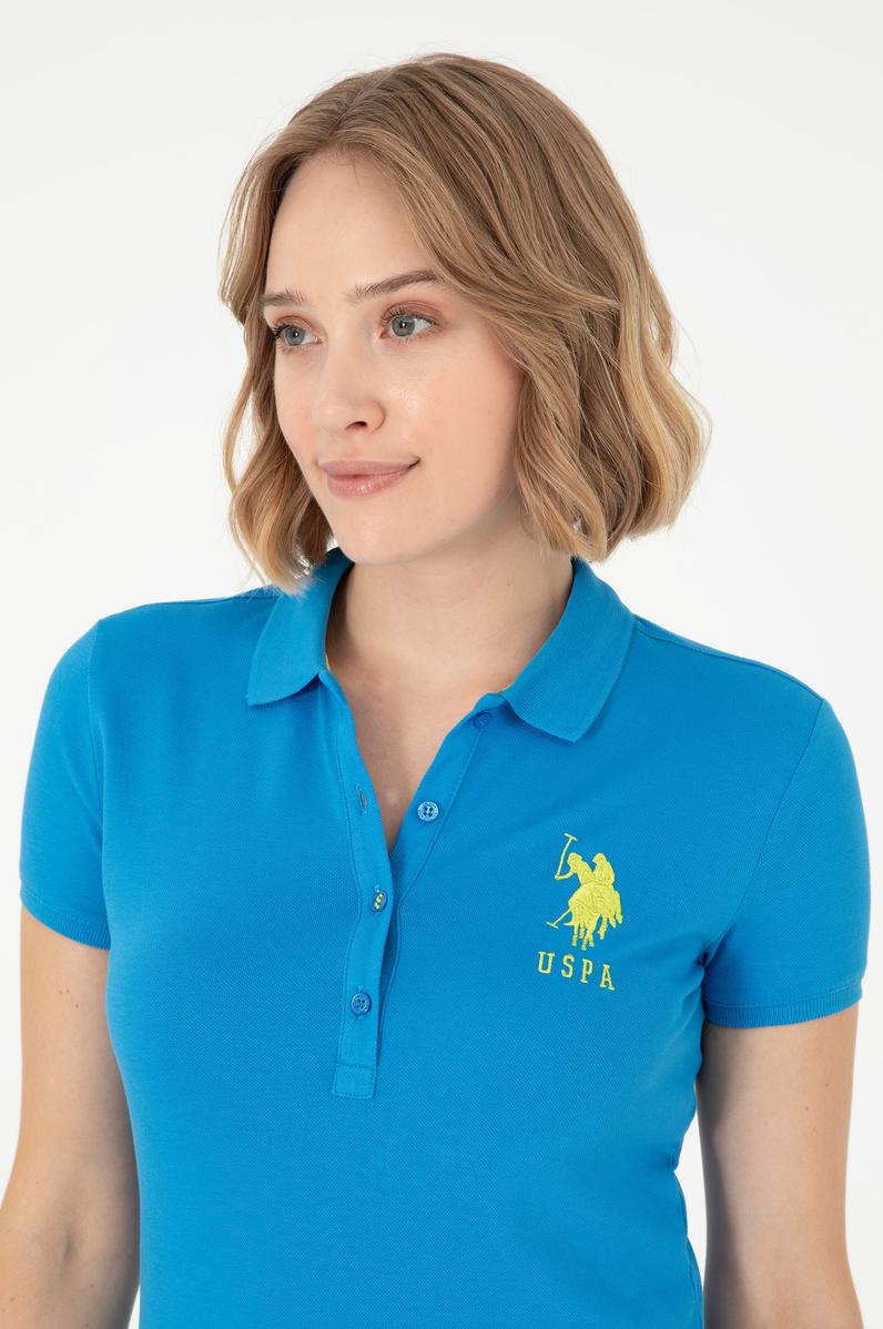 Kadın Saks Basic Polo Yaka Tişört