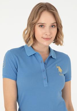 Kadın Koyu Mavi Polo Yaka Mini Boy Örme Elbise - 50280069090