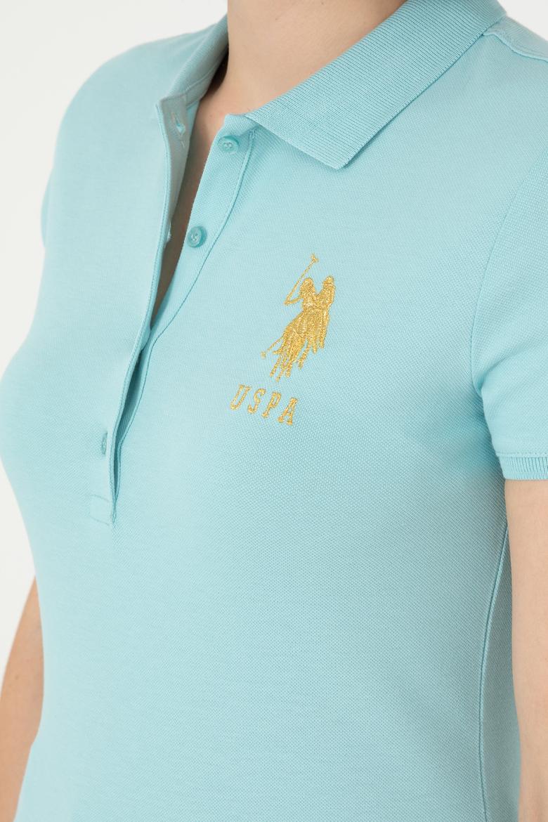 Kadın Su Yeşili Basic Polo Yaka Tişört - 50280071182