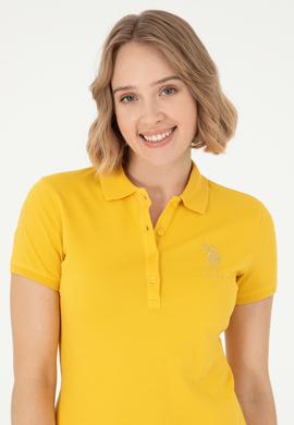 Kadın Safran Polo Yaka Mini Boy Örme Elbise - 50280069106