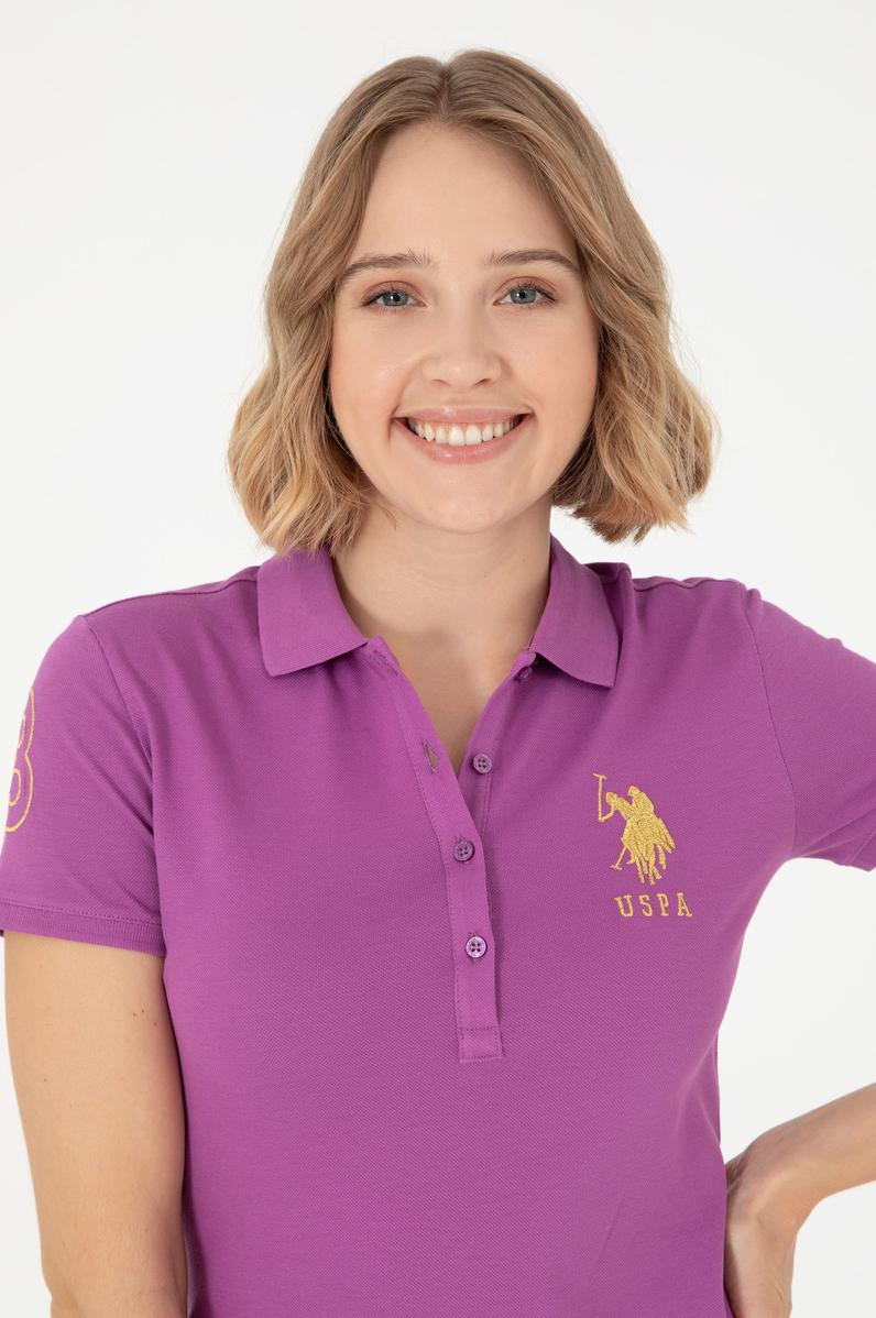 Kadın Mor Polo Yaka Mini Boy Örme Elbise